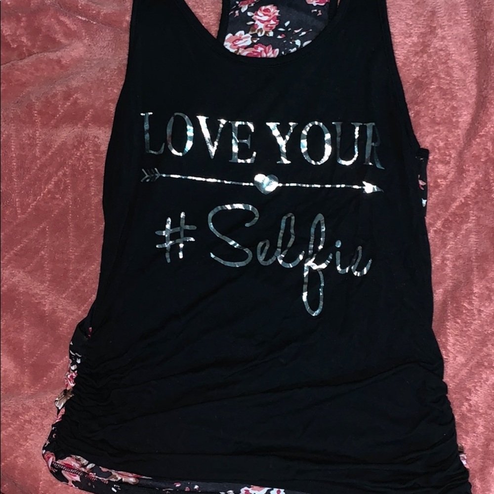 razorback tank top with a floral back